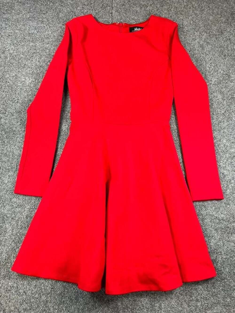 Red long sleeve LuLus skater dress XS A52